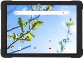 img 3 attached to 📱 Чехол для планшета с диагональю 10,1 дюйма (Модель: 100011886) с подставкой для детей - Ударопрочный силиконовый чехол, защитный держатель-подставка для планшета ONN 100011886 с диагональю 10,1 дюйма (Черный)