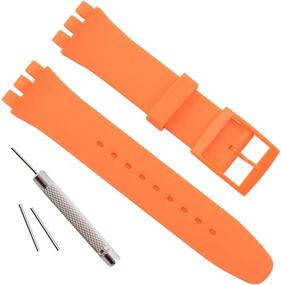 img 4 attached to 👩 Наручные ремешки из качественного силикона для замены: водонепроницаемые часы Swatch для женщин