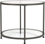 🏺 contemporary studio designs home camber round side table: pewter frame and clear glass accentuating modern décor, 71004 logo