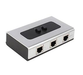 img 1 attached to 2 Port RJ45 Gigabit Ethernet Network Switch Selector Box - Efficient Splitter for 100M/1000M Connections