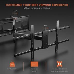 img 2 attached to Full Motion Long Arm TV Mount Bracket for 43-80 inch Screens, Max VESA 800x400mm, Holds up to 110lbs