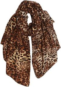 img 4 attached to GERINLY Winter Shawls Cheetah Scarf Women's Accessories for Scarves & Wraps
