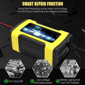 img 2 attached to Onebuy Car Battery Charger 12v 5A: Smart Trickle Charger for Car, Motorcycle, RV, Lawn Mower, Boat, ATV & More