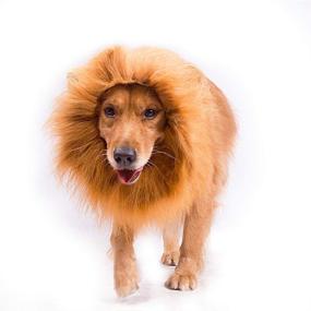 img 1 attached to 🦁 GALOPAR Lion Mane for Dogs: Realistic Lion Wig for Medium and Large Sized Dogs - Perfect for Halloween, Christmas, Photo Shoots & Entertainment