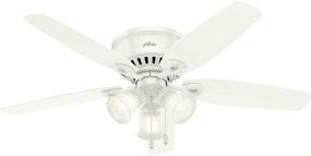 img 4 attached to 💡 Hunter Builder Low Profile Ceiling Fan with LED Light and Pull Chain Control, 52-inch, Snow White - Indoor Use