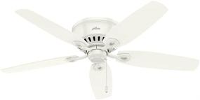 img 3 attached to 💡 Hunter Builder Low Profile Ceiling Fan with LED Light and Pull Chain Control, 52-inch, Snow White - Indoor Use