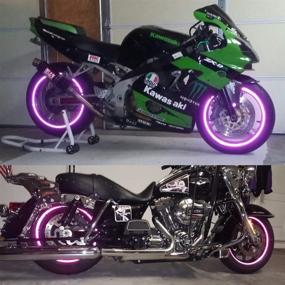 img 1 attached to 🚴 customTAYLOR33 New Special Edition Purple Reflective Safety Rim Tapes - High Intensity Grade, Copyrighted Design, 17" Rim Size for Most SportsBikes