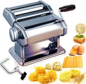 img 4 attached to 🍝 Acymztu Pasta Maker Machine Hand Crank - Premium Stainless Steel Noodle Maker Kit for Homemade Noodles, Spaghetti and Fresh Dough - Efficient Roller Cutter Tool