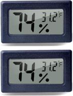 🌡️ 2-pack mini digital temperature humidity meters gauge indoor thermometer hygrometer lcd display fahrenheit (℉) for humidors, greenhouse, garden, cellar (2) logo