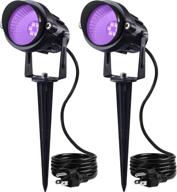 🌙 2 pack of sunvie 12w black light outdoor spotlights: waterproof, us plug, perfect for glow parties, halloween, and stage lighting логотип