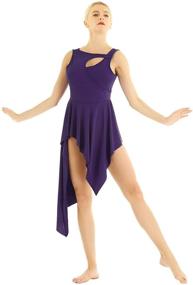 img 4 attached to FEESHOW Sleeveless High Low Irregular Gymnastics Sports & Fitness