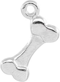 img 1 attached to 🦴 Housweety 50PCs Dog Bone Shaped Charm Pendants - Vintage Silver Tone Jewelry Findings (17mmx11mm)