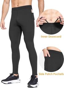 img 1 attached to 🩳 BALEAF Men's Thermal Fleece Running Tights: Water-Resistant Cycling Pants with Zipper Legs, Pockets, Ideal for Cold Weather Hiking