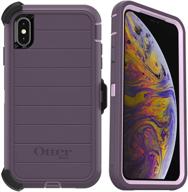 otterbox defender series rugged case & holster for iphone xs max - purple nebula - non-retail packaging - enhanced with microbial defense logo