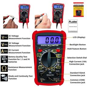 img 2 attached to 💡 Plusivo Digital Multimeter: Voltage, Resistance, Current, Continuity, Battery and Diode Multi Tester with Probes, Backlight, Case, Stand - Enhanced SEO