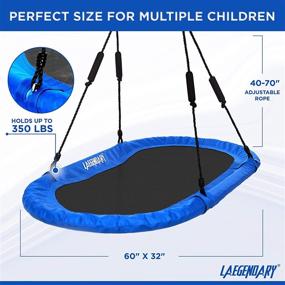 img 2 attached to 🌳 Ultimate 60 Inch Platform Tree Swing for Kids and Adults – Giant Flying Saucer Hammock – Premium Outdoor Indoor Surf Tire Swingset – Inclusive Accessories – Durable 350 Lbs Yard Swings Set
