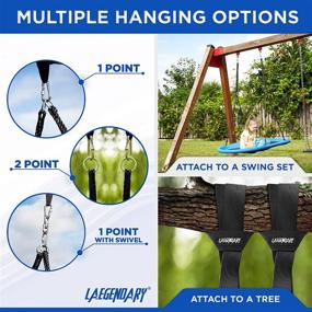 img 3 attached to 🌳 Ultimate 60 Inch Platform Tree Swing for Kids and Adults – Giant Flying Saucer Hammock – Premium Outdoor Indoor Surf Tire Swingset – Inclusive Accessories – Durable 350 Lbs Yard Swings Set