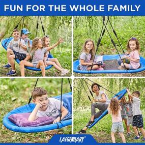 img 1 attached to 🌳 Ultimate 60 Inch Platform Tree Swing for Kids and Adults – Giant Flying Saucer Hammock – Premium Outdoor Indoor Surf Tire Swingset – Inclusive Accessories – Durable 350 Lbs Yard Swings Set