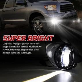 img 2 attached to 🚙 BUNKER INDUST LED Clear Lens Fog Lights for Toyota Tundra 2007-2013/Sequoia 2008-2011: OEM Bumper Driving Fog Lamp Kit with Adapter Extension Harness