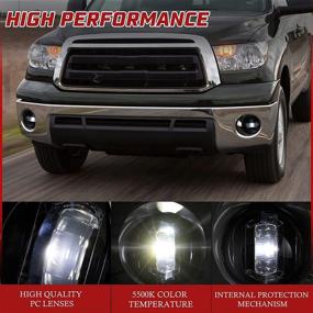 img 1 attached to 🚙 BUNKER INDUST LED Clear Lens Fog Lights for Toyota Tundra 2007-2013/Sequoia 2008-2011: OEM Bumper Driving Fog Lamp Kit with Adapter Extension Harness