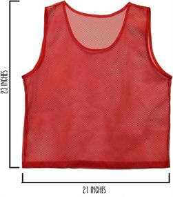 img 3 attached to 👕 Red and Blue Scrimmage Vest Pinnies 12pk - Available in Youth, Teens, and Adult Sizes – Nylon Mesh Jerseys Ideal for All Sports