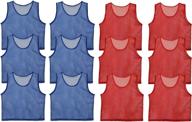 👕 red and blue scrimmage vest pinnies 12pk - available in youth, teens, and adult sizes – nylon mesh jerseys ideal for all sports logo