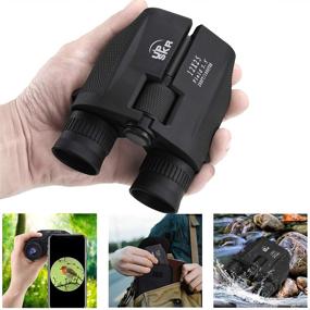 img 3 attached to 🔭 UPSKR 12x25 Compact Binoculars with Low Light Night Vision | Large Eyepiece | High Power Waterproof Binoculars for Outdoor Hunting, Bird Watching, Traveling, Sightseeing | Suitable for Adults and Kids