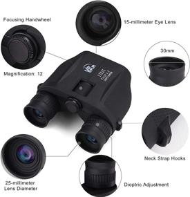 img 2 attached to 🔭 UPSKR 12x25 Compact Binoculars with Low Light Night Vision | Large Eyepiece | High Power Waterproof Binoculars for Outdoor Hunting, Bird Watching, Traveling, Sightseeing | Suitable for Adults and Kids