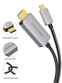 img 3 attached to 💻 High-Quality USB C to HDMI Cable 6FT - 4K@60Hz HDR, 2K@144Hz, 2K@120Hz - Thunderbolt 3 Compatible for MacBook Pro/Air, iMac, iPad Pro 2020, Galaxy S20 S10/Note 10