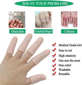 img 1 attached to 🖐️ 20PCS Gel Finger Sleeves: Waterproof Silicone Finger Protectors and Support for Cracked Fingers and Triggers