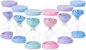 img 4 attached to 🕒 CUSEVE Sand Timers for Kids and Classroom - Large Plastic Sand Hourglass Set - Visual Toothbrush Sand Clock Watch for Toddlers Game - Pack of 6