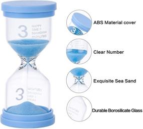 img 1 attached to 🕒 CUSEVE Sand Timers for Kids and Classroom - Large Plastic Sand Hourglass Set - Visual Toothbrush Sand Clock Watch for Toddlers Game - Pack of 6