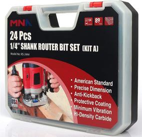 img 4 attached to 🔧 MNA 24 Piece Router Bit Set, 1/4 Inch Shank Router Bit Kit 24A. American Standard Woodworking Router Bit Set, Versatile DIY Router Bits for All Purposes