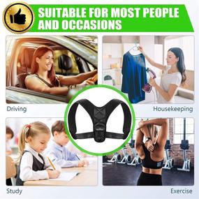 img 2 attached to SOMAZ L-XL Posture Corrector: Adjustable Upper Back Brace for Clavicle Support & Pain Relief - Comfortable Posture Trainer for Spinal Alignment, Neck, Back, and Shoulder