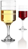 🍷 accurate wine measuring glasses for portion control & diet - set of 2 wine-trax clear glass frosted lines 4,6,8 ounces логотип