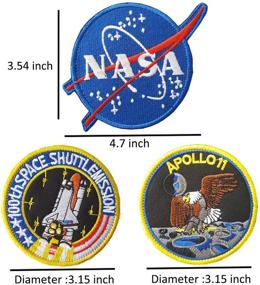 img 1 attached to Premium Set of 6 Lightbird NASA Patches - Iron On/Sew On Embroidered Space Patches with US Flag, Heat Transfer Backing Included