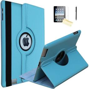 img 4 attached to 🔵 JYtrend (R) Rotating Stand Smart Case Cover Magnetic Auto Wake Up/Sleep for iPad Mini 1/2/3 A1432 A1454 A1455 A1489 A1490 A1491 A1599 A1600 A1601 (Blue)