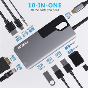 img 3 attached to 🔌 Enhance Your MacBook Pro Connectivity: USB C Hub Adapter with Thunderbolt 3, Ethernet, HDMI, VGA, Power Delivery, USB 3.0, SD/TF Card Reader – All-in-One Solution