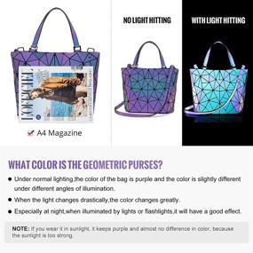 img 3 attached to Stylish Geometric Luminous Purses and Handbags: Holographic Reflective Crossbody Bag Wallet for Women