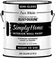 rust-oleum simply home interior wall paint 332120 - semigloss white, 1 gallon (pack of 1) logo