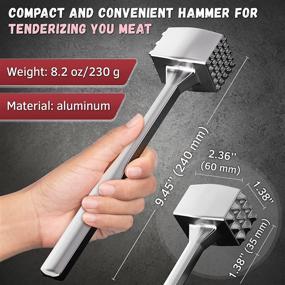 img 2 attached to 🥩 Enhance Flavor and Tenderness: Dual-Sided Aluminium Meat Mallet for Tenderizing Ice Steak, Veal & Chicken - Stainless Steel Meat Tenderizer Tool 1309479