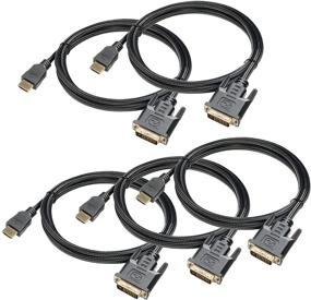 img 4 attached to 6-пакет кабелей HDMI к DVI-D(24+1) длиной 6 футов - совместим с Raspberry Pi, Roku, Xbox One, PS4, PS3 - с плетеным дизайном.