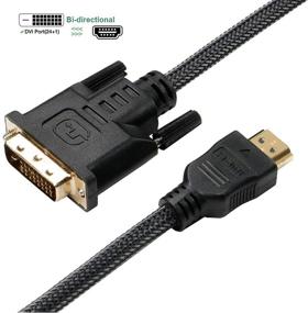 img 3 attached to 6-пакет кабелей HDMI к DVI-D(24+1) длиной 6 футов - совместим с Raspberry Pi, Roku, Xbox One, PS4, PS3 - с плетеным дизайном.