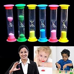 img 2 attached to Dazzling Toys Hourglass Sand Timer: 12 Assorted Colors Mini Plastic Sand Timer Clock Toy, 3 Inch Kids Multi Colored Timer - Perfect Party Favor!