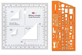 img 4 attached to 🧭 Military UTM/MGRS Coordinate Scale Map Reading and Land Navigation Topographical Map Scale Kit with Compass, Protractor, and Grid Coordinate Reader, inclusive of Military Marking Symbols Stencil