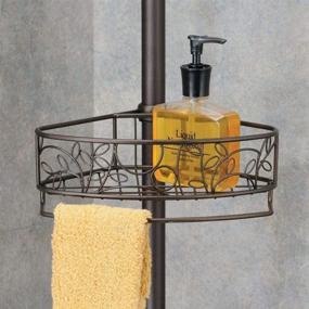 img 1 attached to 🚿 iDesign Twigz Metal Wire Rod Corner Shower: Adjustable 5'-9' Pole with Baskets for Shampoo, Conditioner, Soap, and Hooks for Razors, Towels, Tension Caddy