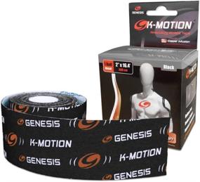 img 1 attached to 🏻 Revolutionary Genesis K-Motion Tape with Copper Infuzion: Uncut Black Roll for Optimized Performance