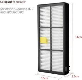 img 2 attached to 🔧 Onelynsun 8pcs Replacement Filters & Cleaning Brush for Irobot Roomba 800 805 850 860 861 866 870 880 890 960 961 964 980 Parts - Efficient Vacuum Accessories!