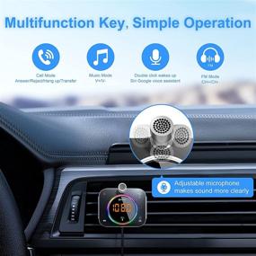 img 1 attached to SONRU Bluetooth FM Transmitter for Car: Hands-Free Call, QC3.0 & PD 20W USB Charger, Bass Booster, Noise Cancellation, TF Card AUX Support