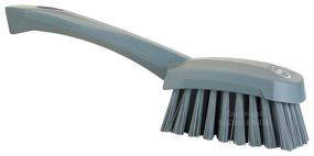 img 3 attached to 🧽 Vikan 419288 Stiff Bristle Scrubbing Brush with Short Handle - Gray